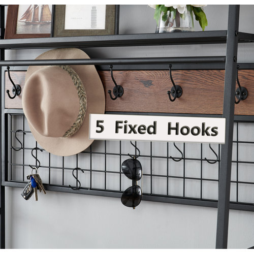 17 Stories Dahlin 37.4'' Wide Hall Tree with Bench and Shoe Storage